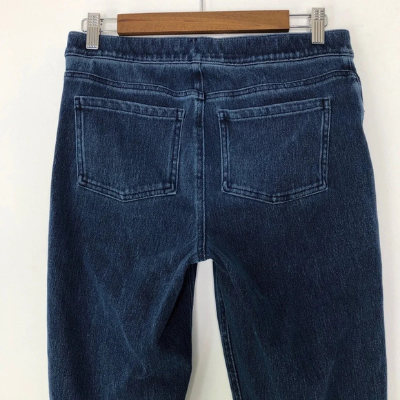 Spanx Dark Wash Jean-ish Ankle Leggings Pull Up Jeans Size L - Picture 7 of 9